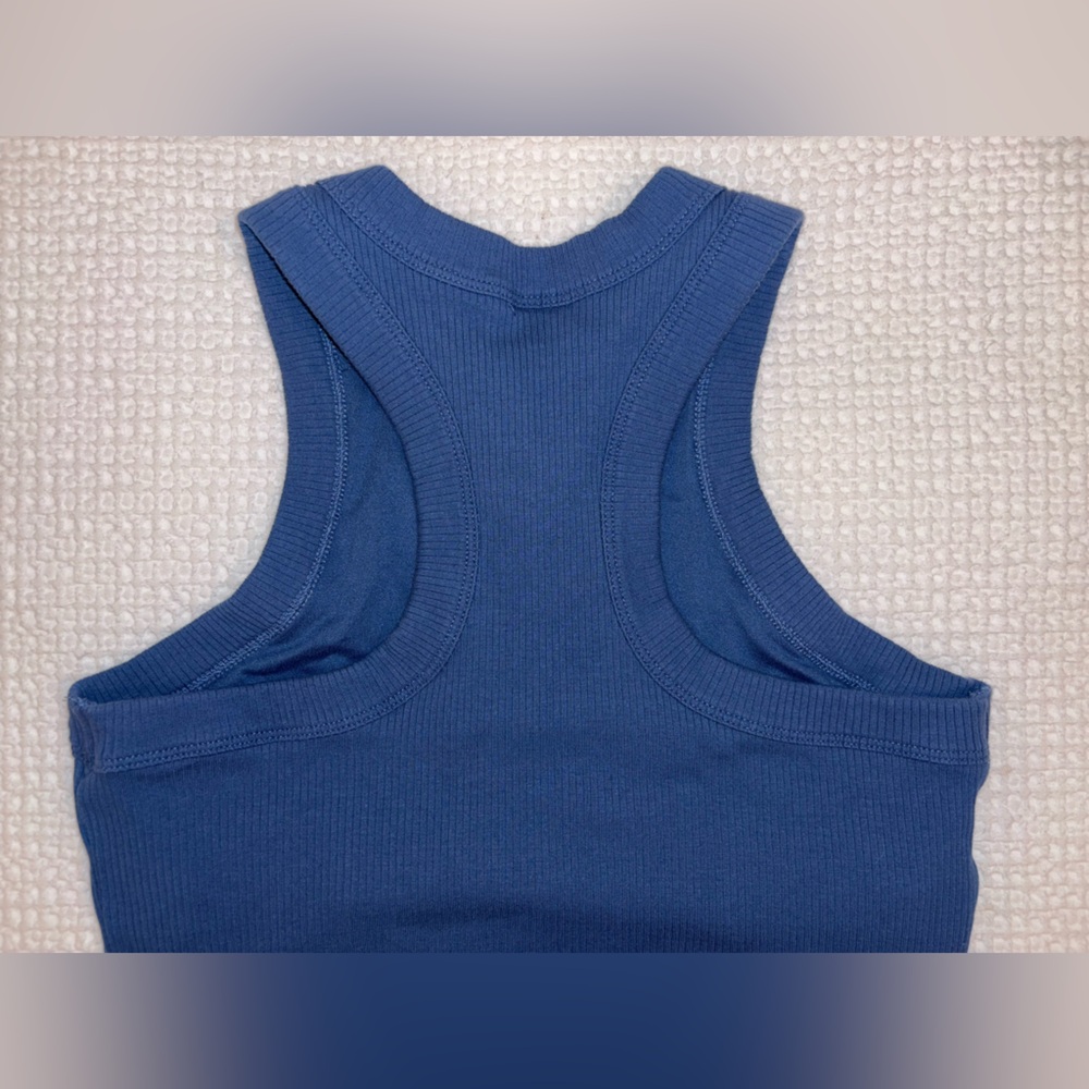 Fabletics Blue Ribbed Racerback Tank Top - Picture 8 of 12